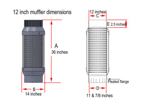 Phat Filters Muffler 6" X 26" 